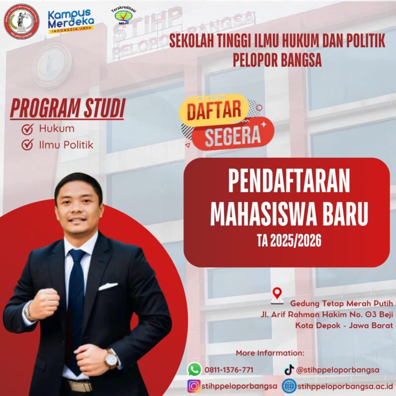 STIHP Pelopor Bangsa resmi membuka pendaftaran mahasiswa baru Tahun Akademik 2025/2026 untuk program studi Hukum dan Ilmu Politik di Kampus Merah Putih, Depok./Dok.Ist
