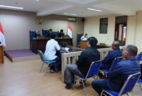Sidang pemeriksaan awal sengketa informasi publik di Komisi Informasi Jawa Barat, Bandung, Rabu (12/6/2025), terkait permintaan dokumen APBDes dan laporan dana BOS oleh warga Bekasi dan Bogor.
