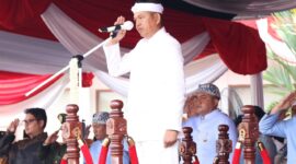 Gubernur Jawa Barat Kang Dedi Mulyadi memimpin upacara peringatan Hari Jadi Bogor ke-543 di Lapangan Tegar Beriman, Cibinong, Selasa (3/6/2024)./Dok.Ist