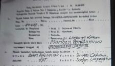 Dokumen surat keterangan tanah atas nama Marthan Rondonuwu yang diduga palsu karena mencantumkan istilah 