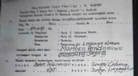 Dokumen surat keterangan tanah atas nama Marthan Rondonuwu yang diduga palsu karena mencantumkan istilah 