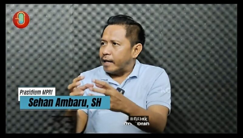 Presidium MPRI Sehan Ambaru, SH menegaskan isu sengketa lokasi tambang Ratatotok yang beredar di media sosial adalah hoaks dan menyesatkan./Poto: Ist